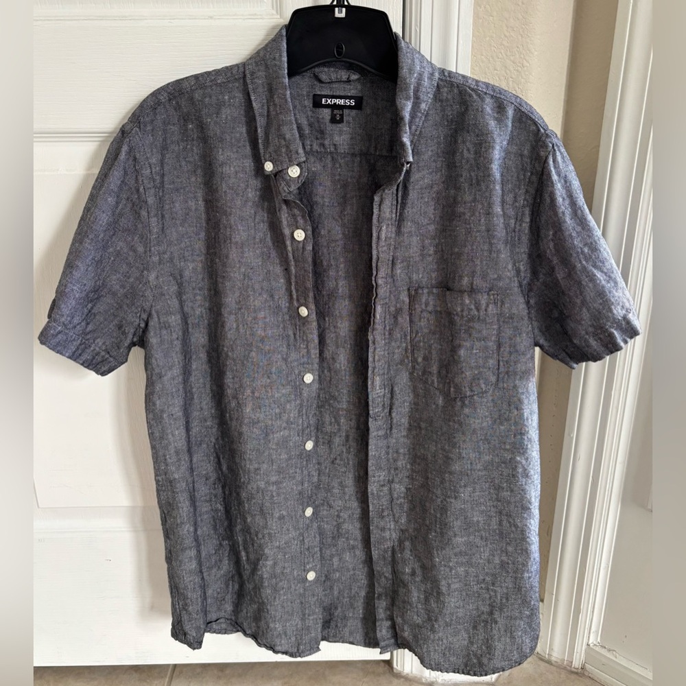 Express Gray Short Sleeve Shirt